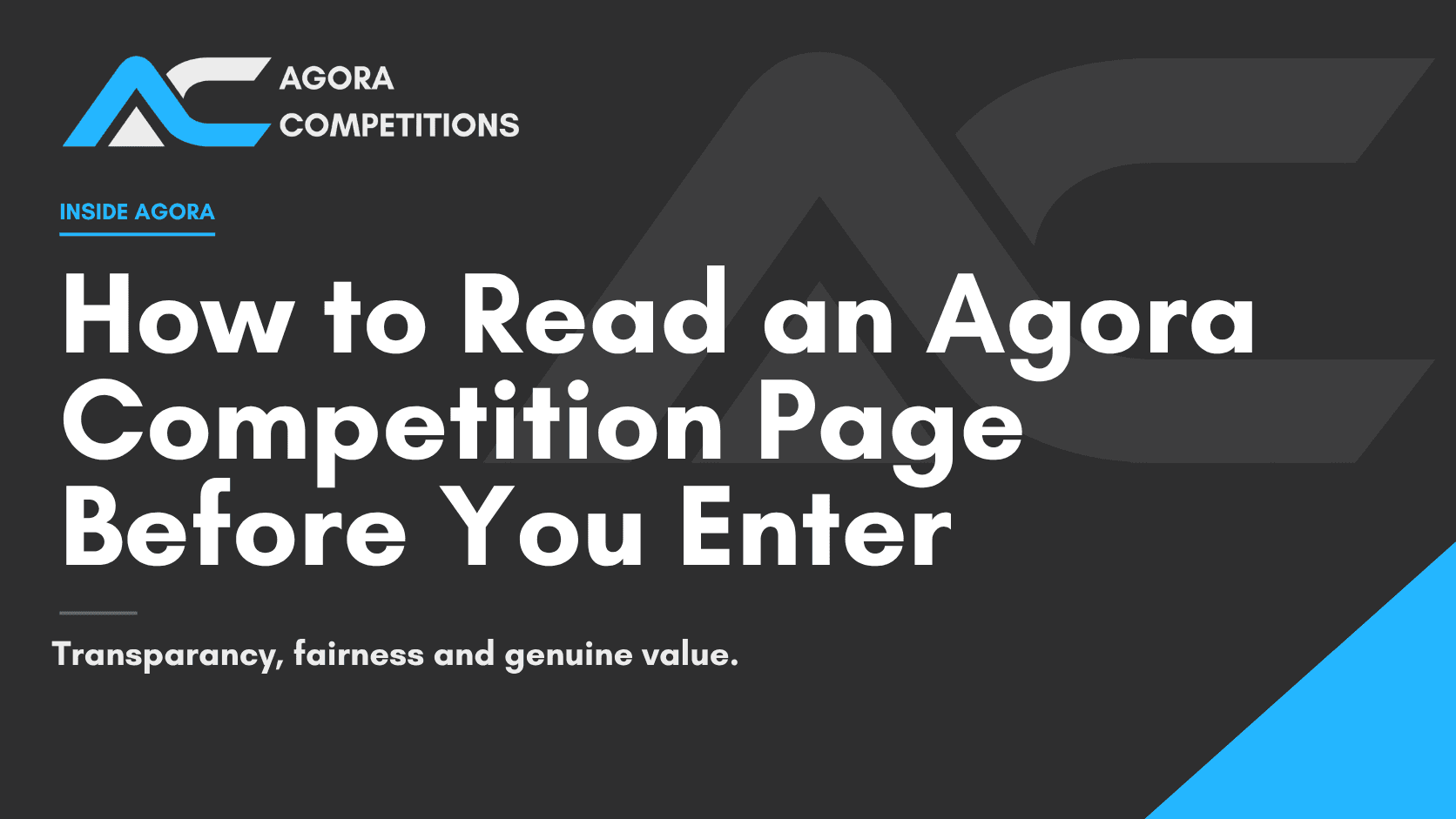 An Agora competition page annotated with prize, entry price, ticket cap, instant wins and draw information